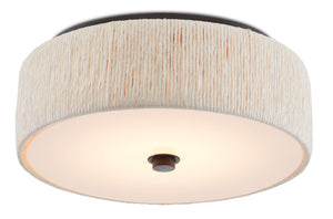 Currey and Company - 9999-0062 - One Light Flush Mount - Tyrone - Natural/Black