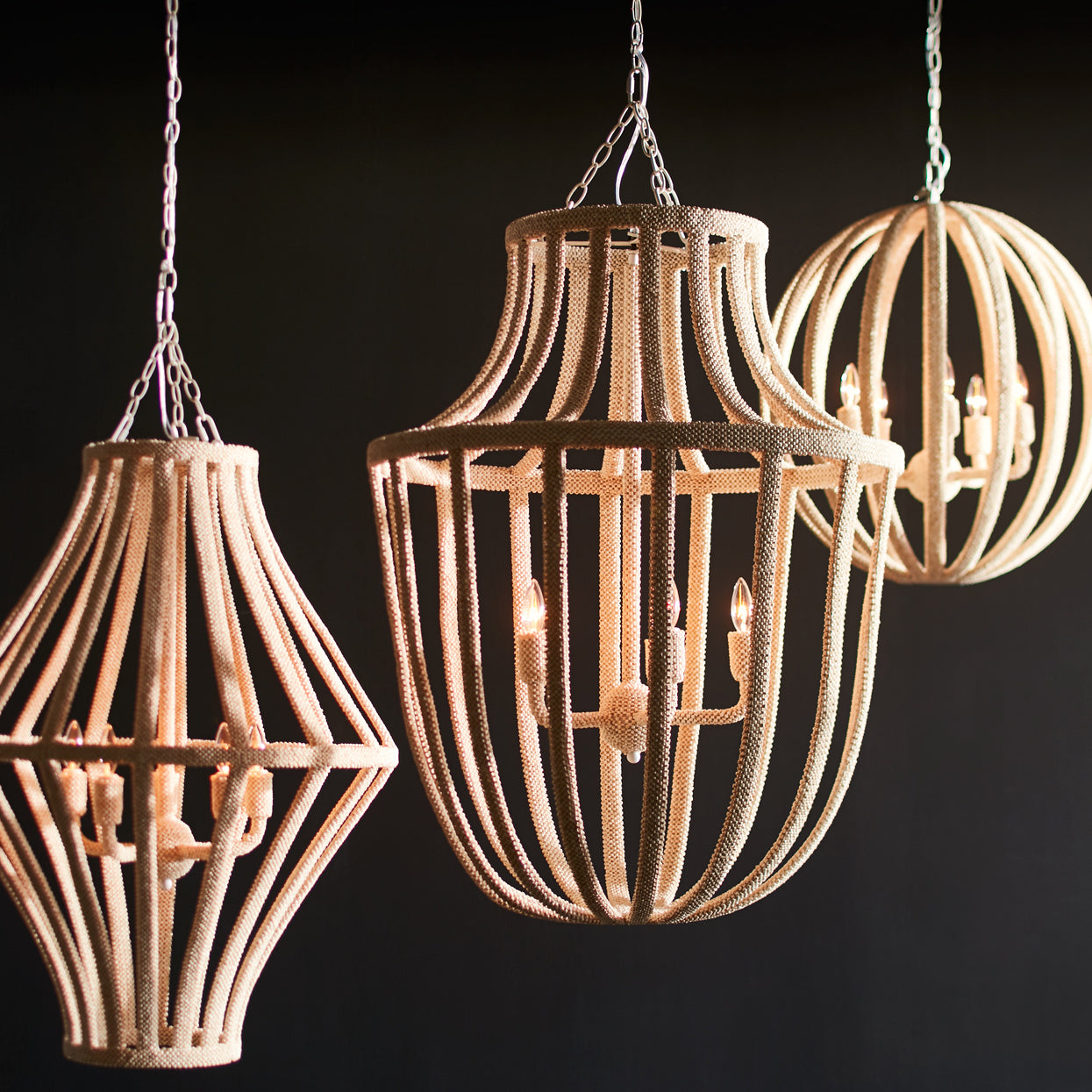 Palecek - 2409-79 - Chandelier - Madera - Off-White