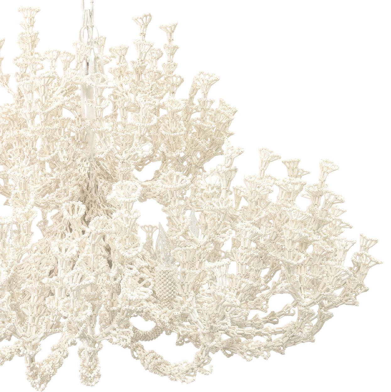 Palecek - 2448-79 - Five Light Chandelier - Seychelles - Cream