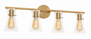 AFX Lighting - AMDV3310MBSB - Four Light Vanity - Amanda - Satin Brass