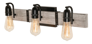 AFX Lighting - NOAV2408MBDG - Three Light Vanity - Noah - Distressed Grey and Black