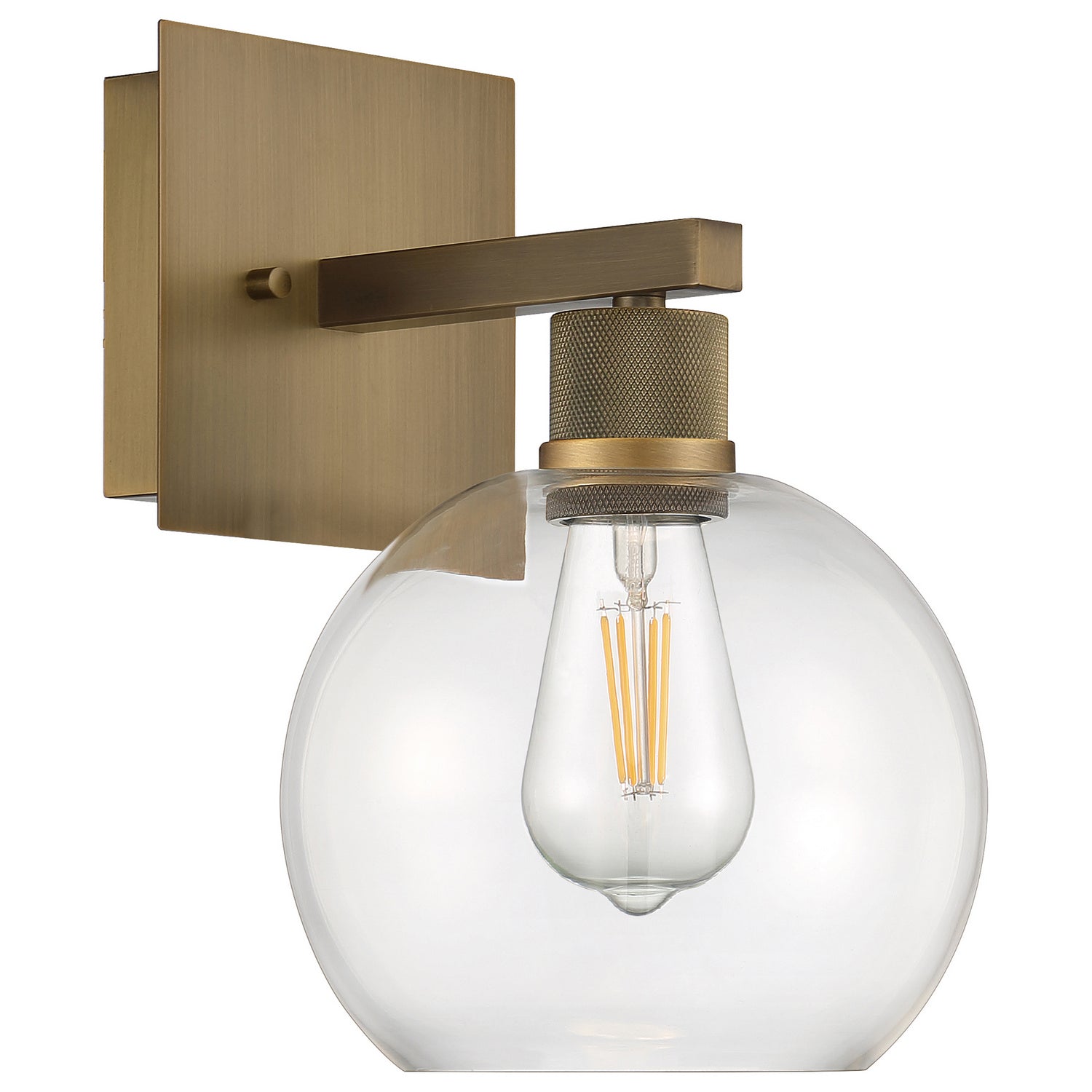 Access - 63145LEDDLP-ABB/CLR - LED Wall Sconce - Port Nine Burgundy - Antique Brushed Brass