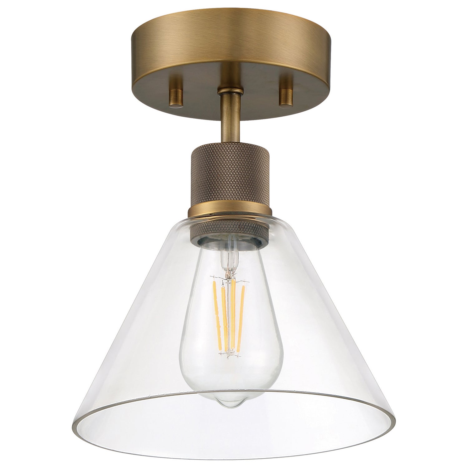 Access - 63146LEDDLP-ABB/CLR - LED Semi Flush Mount - Port Nine Martini - Antique Brushed Brass