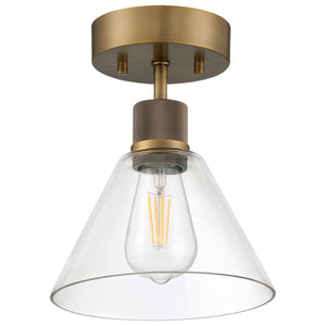 Access - 63146LEDDLP-ABB/CLR - LED Semi Flush Mount - Port Nine Martini - Antique Brushed Brass