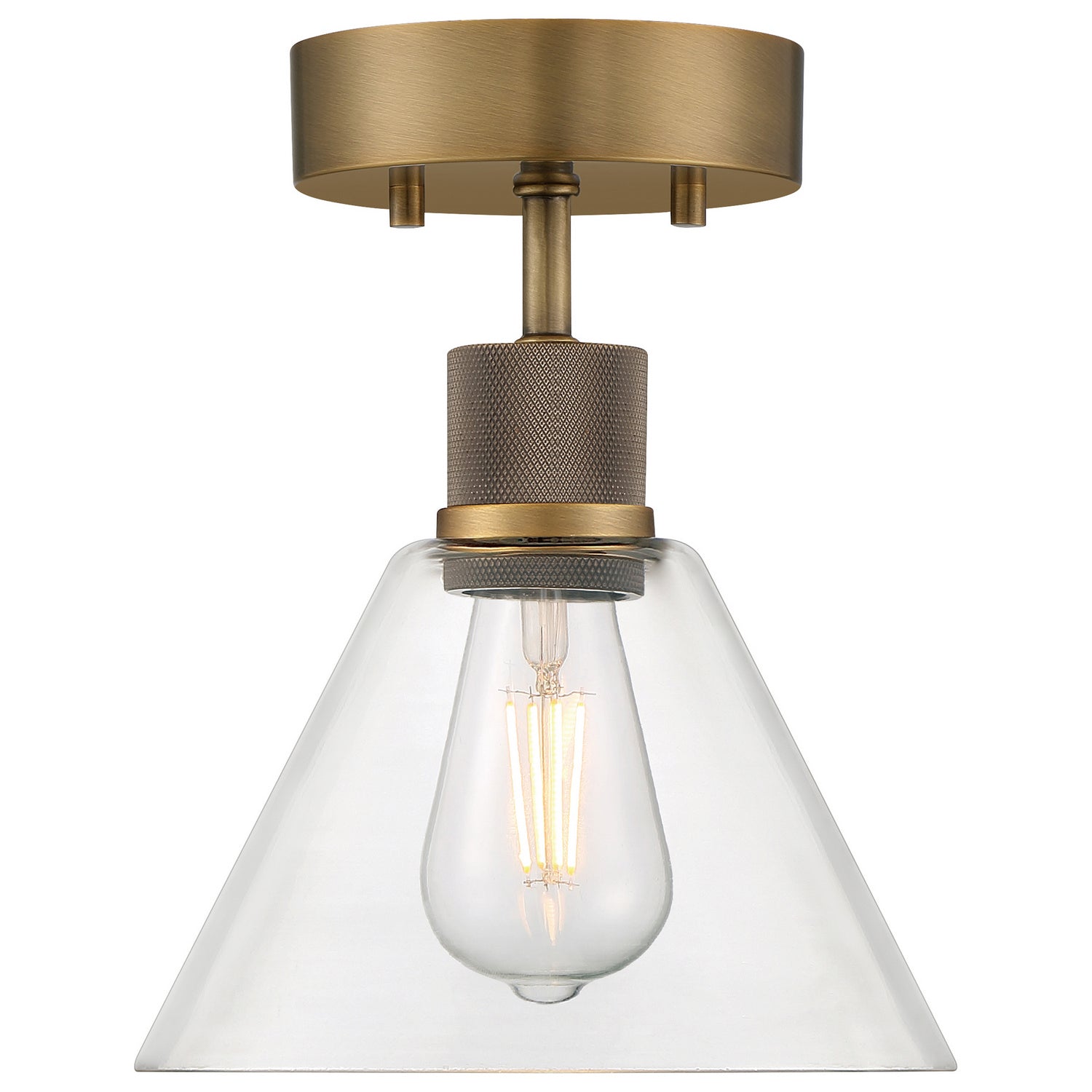 Access - 63146LEDDLP-ABB/CLR - LED Semi Flush Mount - Port Nine Martini - Antique Brushed Brass