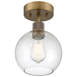 Access - 63148LEDDLP-ABB/CLR - LED Semi Flush Mount - Port Nine Burgundy - Antique Brushed Brass