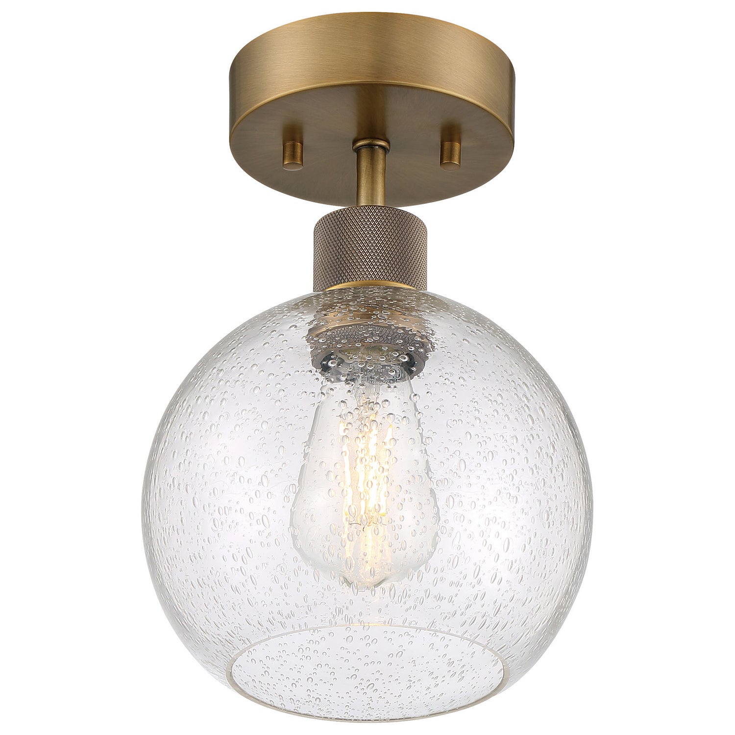 Access - 63148LEDDLP-ABB/SDG - LED Semi Flush Mount - Port Nine Burgundy - Antique Brushed Brass