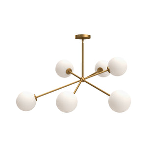 Alora - CH549640AGOP - Six Light Chandelier - Cassia - Aged Gold/Opal Matte Glass