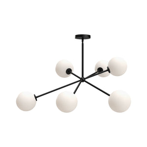 Alora - CH549640MBOP - Six Light Chandelier - Cassia - Matte Black/Opal Matte Glass