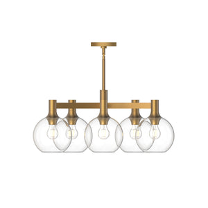 Alora - CH506129AGCL - Five Light Chandelier - Castilla - Aged Gold/Clear Glass