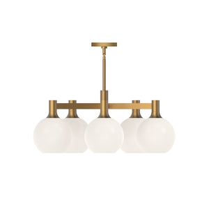 Alora - CH506129AGOP - Five Light Chandelier - Castilla - Aged Gold/Opal Matte Glass