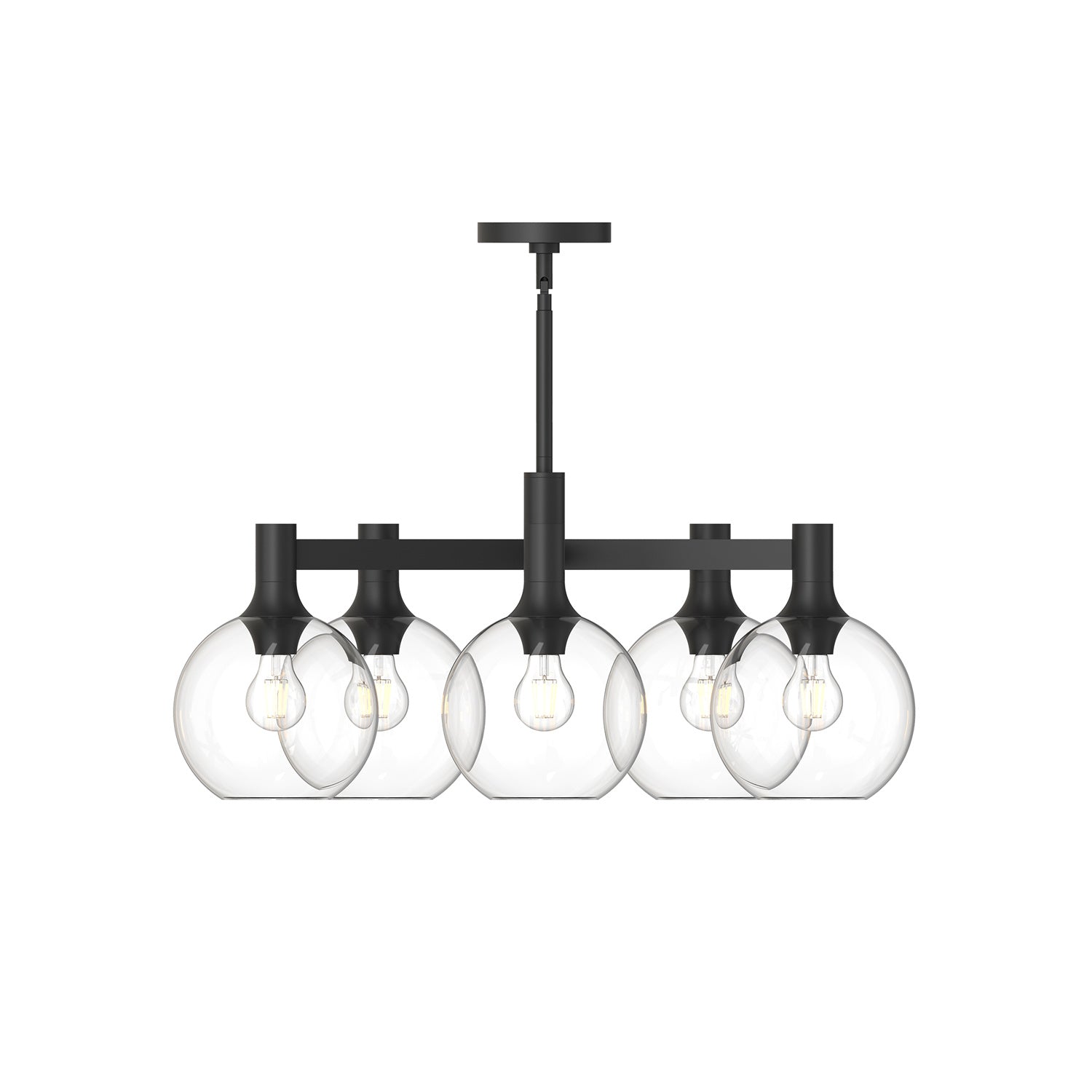 Alora - CH506129MBCL - Five Light Chandelier - Castilla - Clear Glass/Matte Black