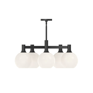 Alora - CH506129MBOP - Five Light Chandelier - Castilla - Matte Black/Opal Matte Glass