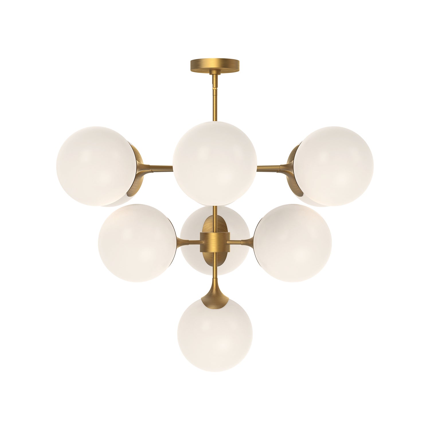 Alora - CH505335AGOP - Ten Light Chandelier - Nouveau - Aged Gold/Opal Matte Glass