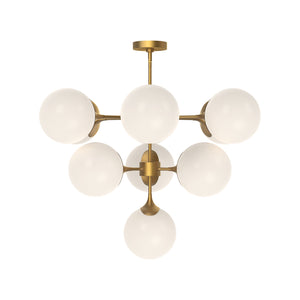 Alora - CH505335AGOP - Ten Light Chandelier - Nouveau - Aged Gold/Opal Matte Glass