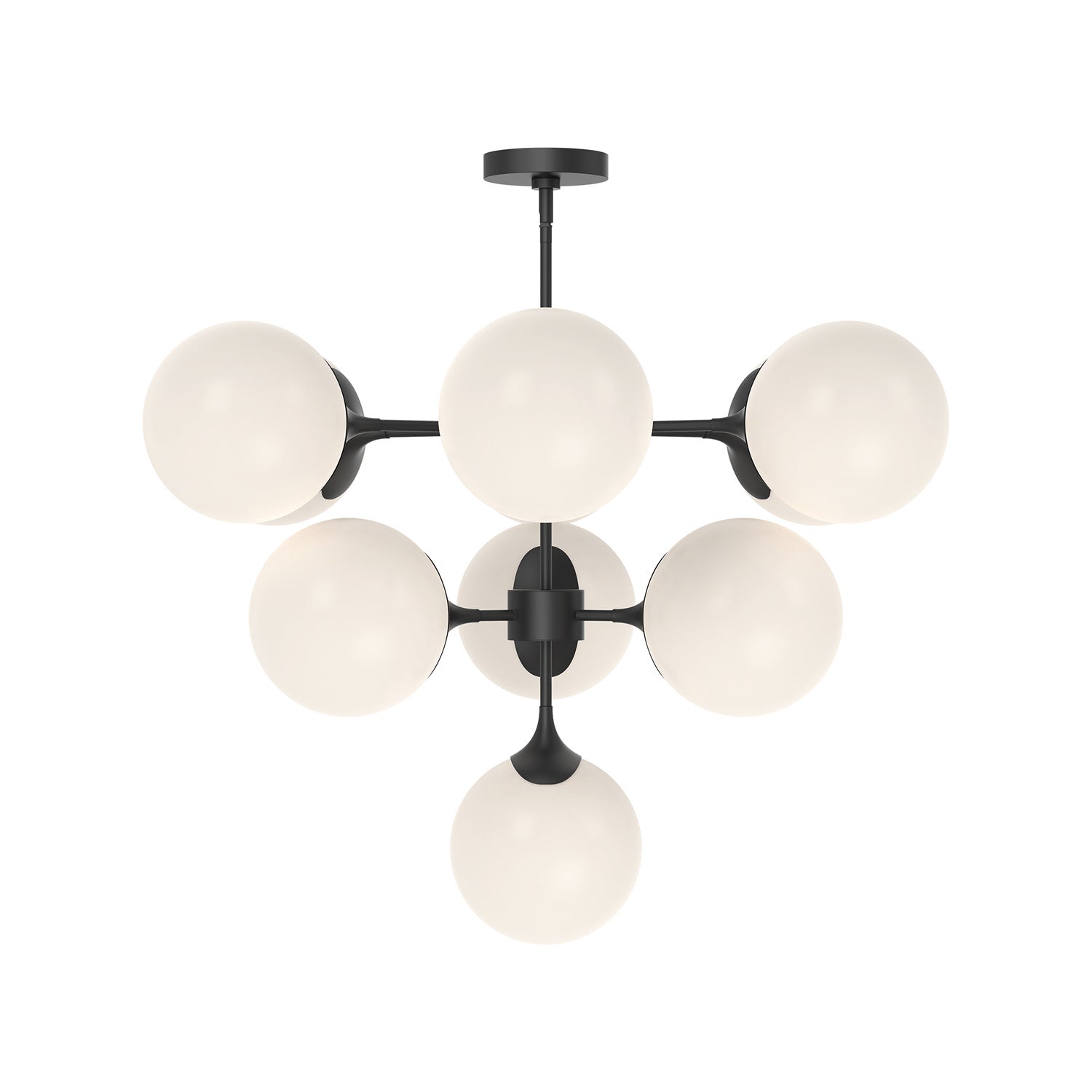 Alora - CH505335MBOP - Ten Light Chandelier - Nouveau - Matte Black/Opal Matte Glass