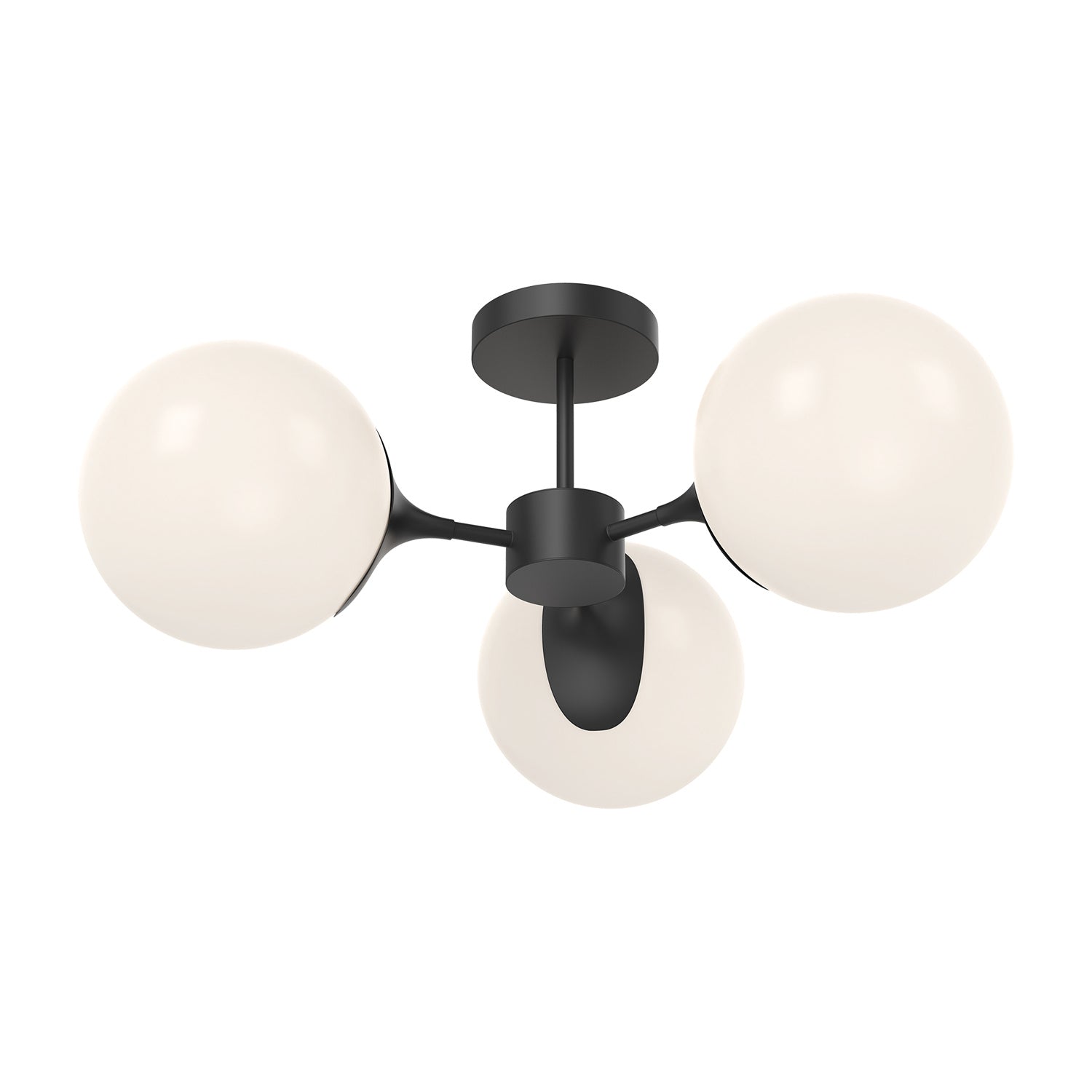 Alora - SF505326MBOP - Three Light Semi-Flush Mount - Nouveau - Matte Black/Opal Matte Glass