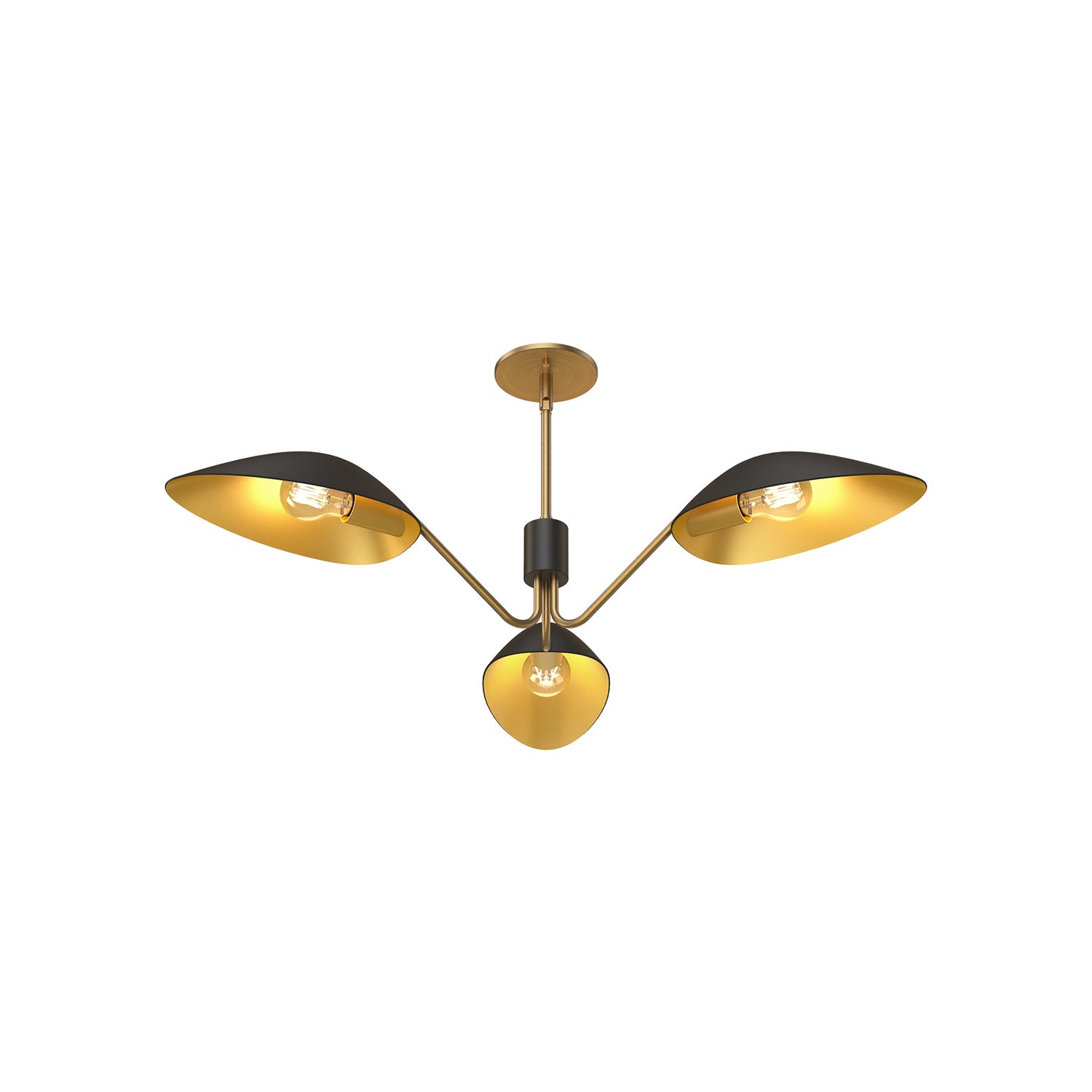 Alora - PD550336MBAG - Three Light Pendant - Oscar - Aged Gold/Matte Black