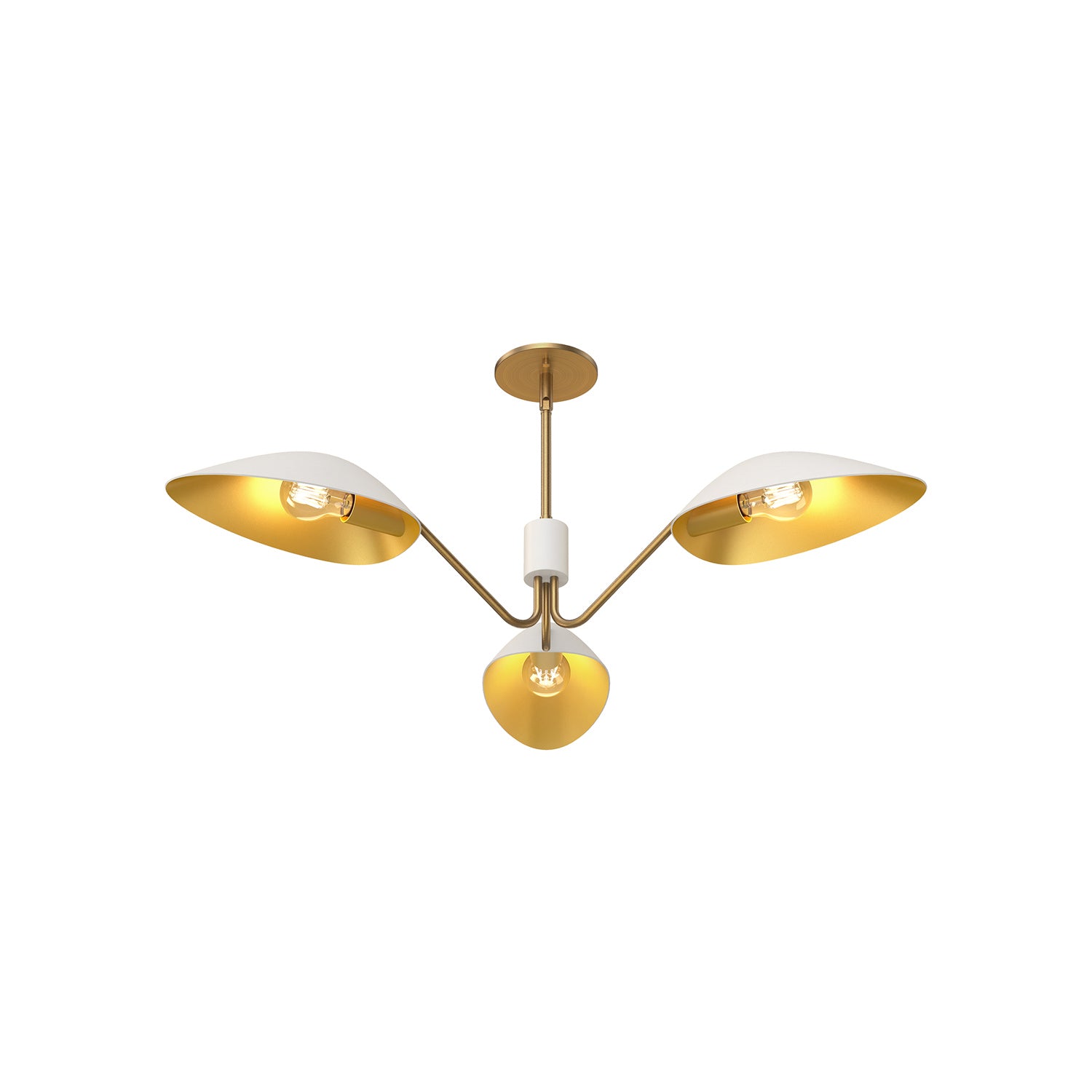 Alora - PD550336WHAG - Three Light Pendant - Oscar - Aged Gold/White