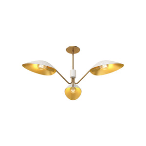 Alora - PD550336WHAG - Three Light Pendant - Oscar - Aged Gold/White