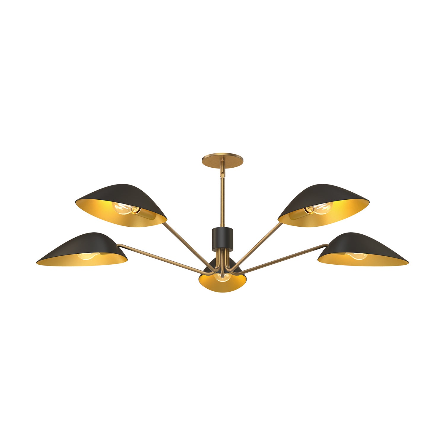 Alora - PD550545MBAG - Five Light Pendant - Oscar - Aged Gold/Matte Black