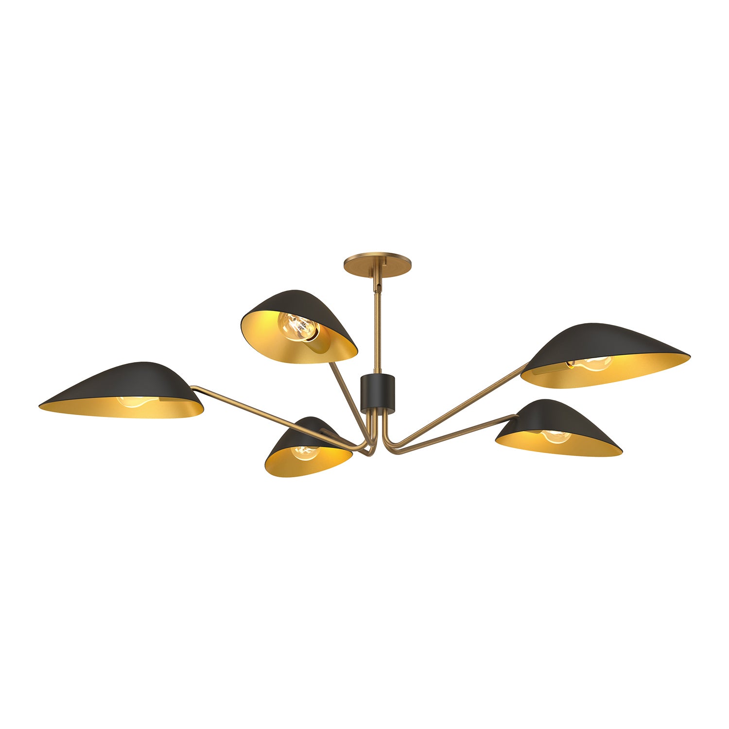 Alora - PD550545MBAG - Five Light Pendant - Oscar - Aged Gold/Matte Black