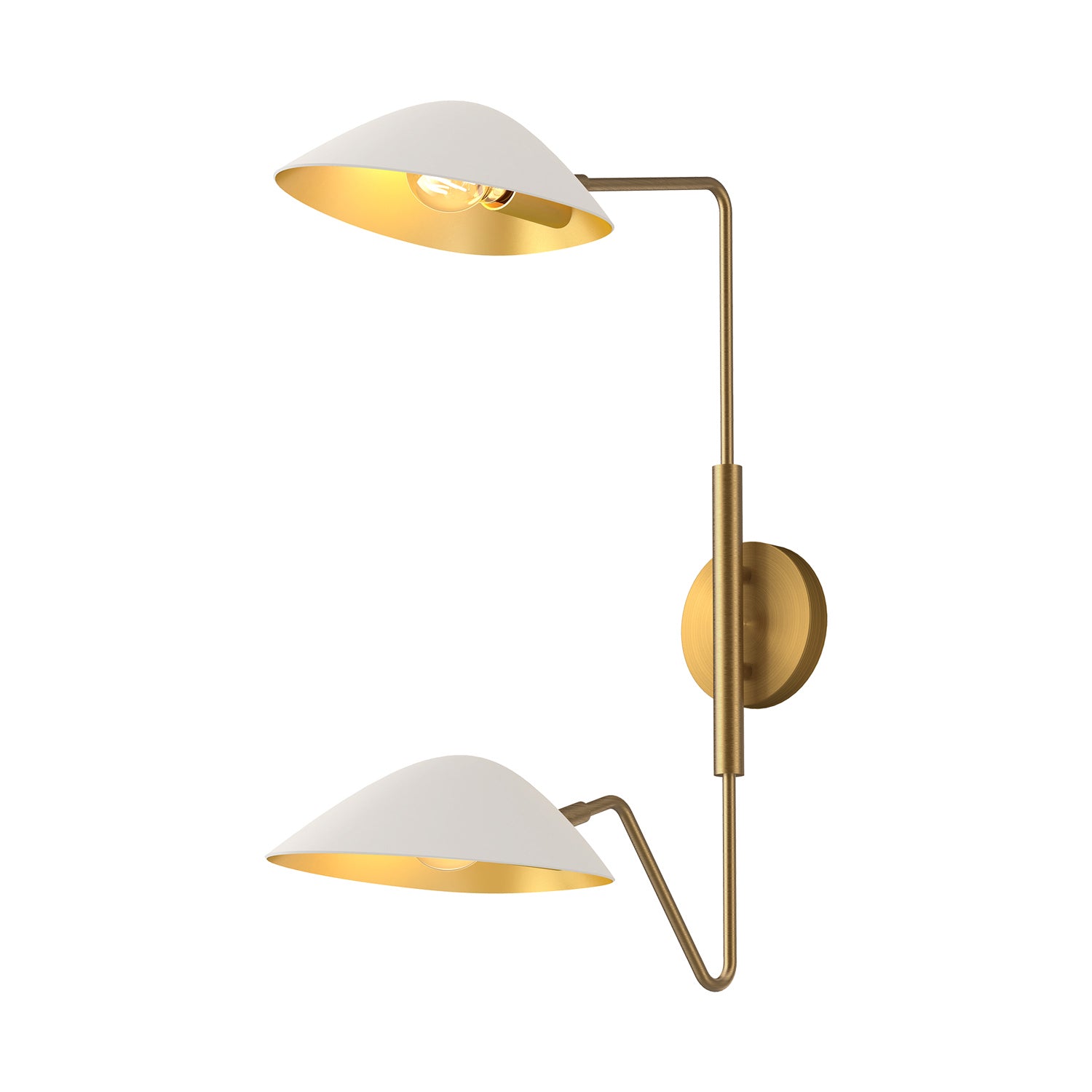 Alora - WV550224WHAG - Two Light Vanity - Oscar - Aged Gold/White