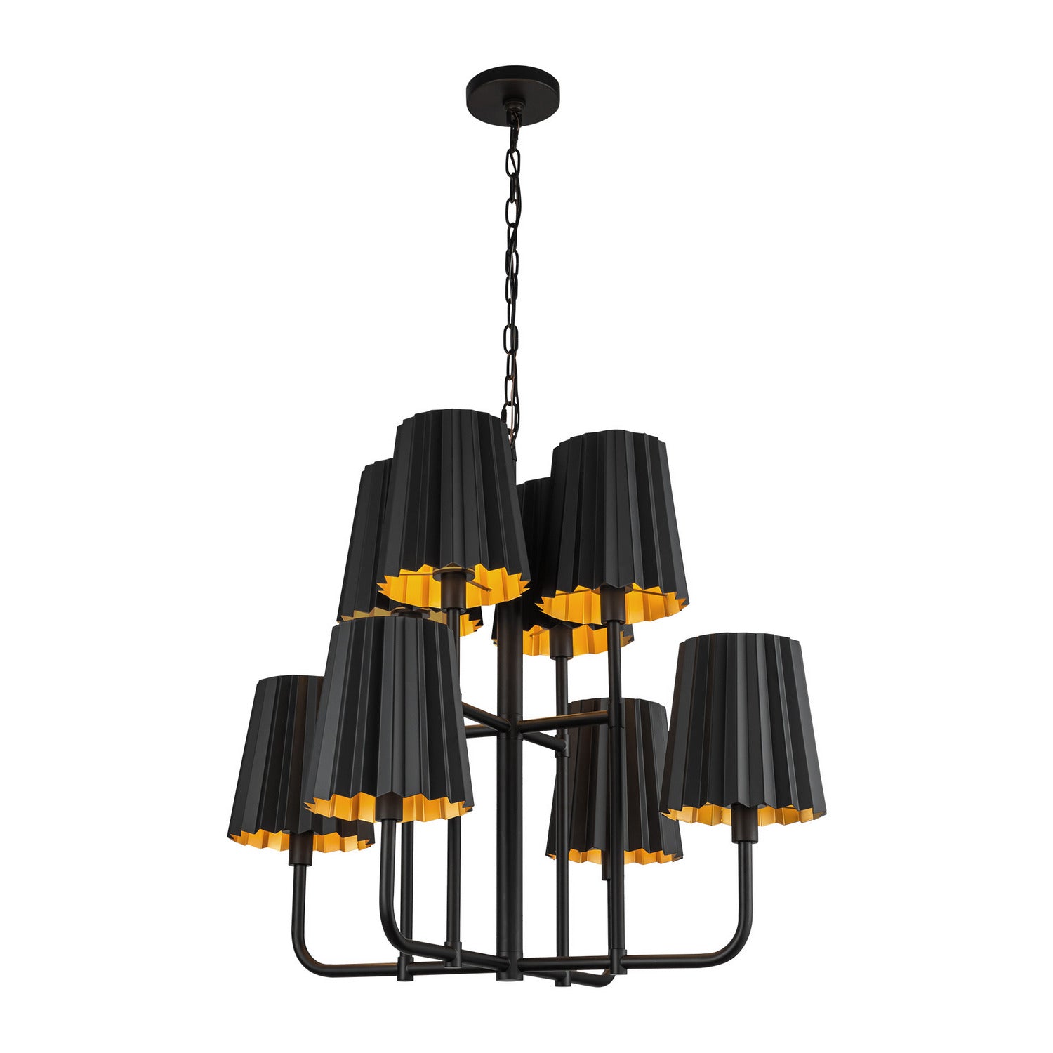 Alora - CH528830MB - Eight Light Chandelier - Plisse - Matte Black