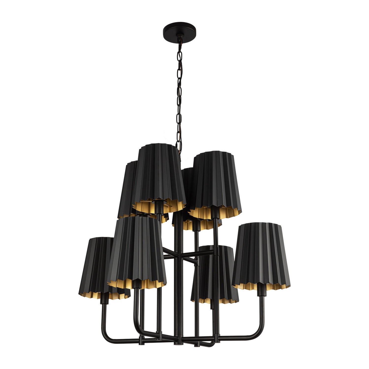 Alora - CH528830MB - Eight Light Chandelier - Plisse - Matte Black