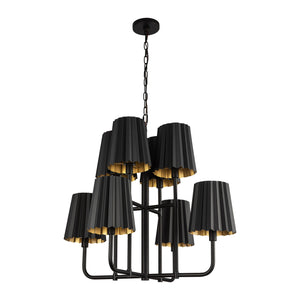 Alora - CH528830MB - Eight Light Chandelier - Plisse - Matte Black