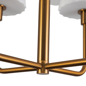 Alora - CH628423AGOP - Four Light Chandelier - Plisse - Aged Gold/Opal Matte Glass