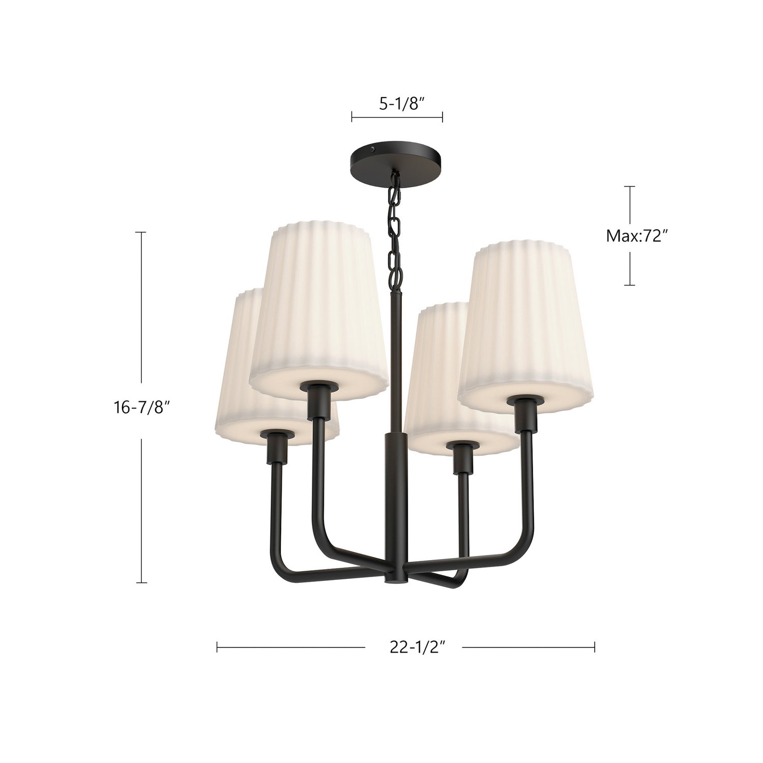 Alora - CH628423AGOP - Four Light Chandelier - Plisse - Aged Gold/Opal Matte Glass