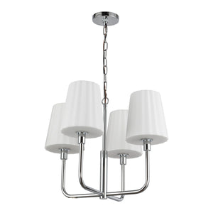 Alora - CH628423CHOP - Four Light Chandelier - Plisse - Chrome/Opal Matte Glass