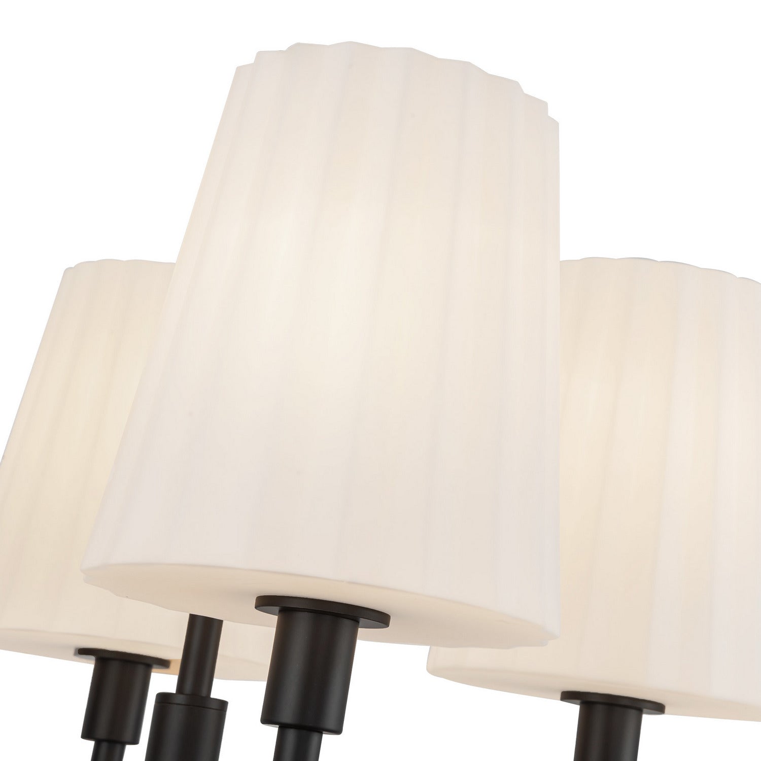 Alora - CH628423MBOP - Four Light Chandelier - Plisse - Matte Black/Opal Matte Glass