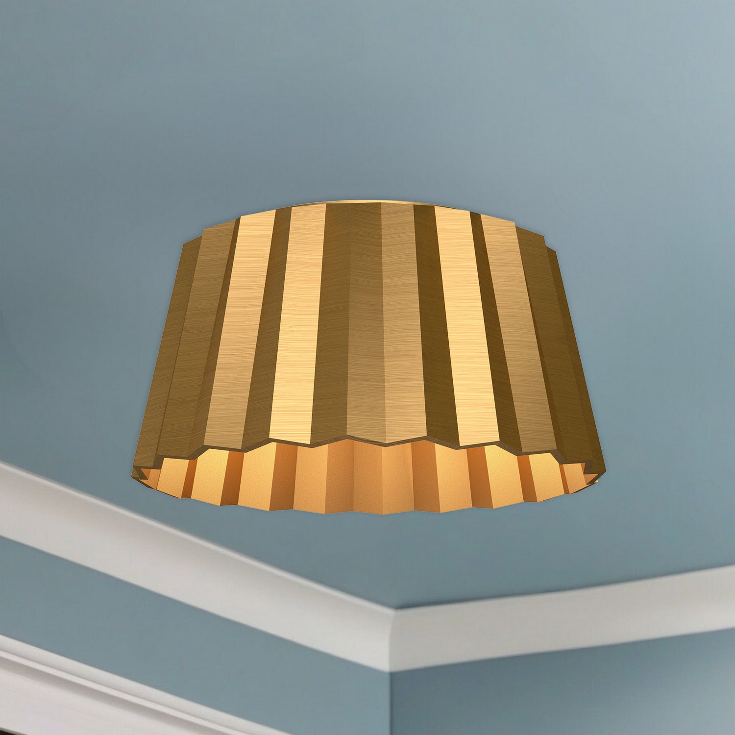 Alora - FM528514AG - Two Light Flush Mount - Plisse - Aged Gold