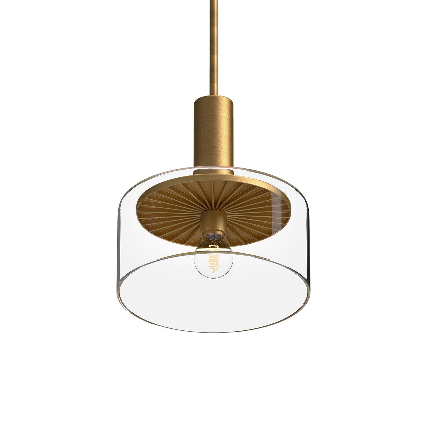 Alora - PD535010AGCL - One Light Pendant - Royale - Aged Gold/Clear Glass