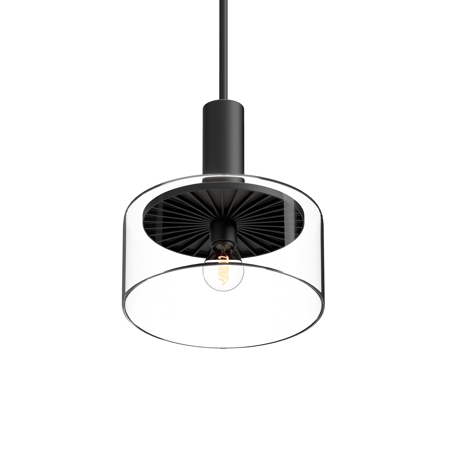 Alora - PD535010MBCL - One Light Pendant - Royale - Clear Glass/Matte Black