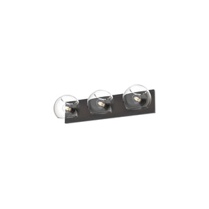 Alora - VL548322MBCL - Three Light Bathroom Fixtures - Willow - Clear Glass/Matte Black