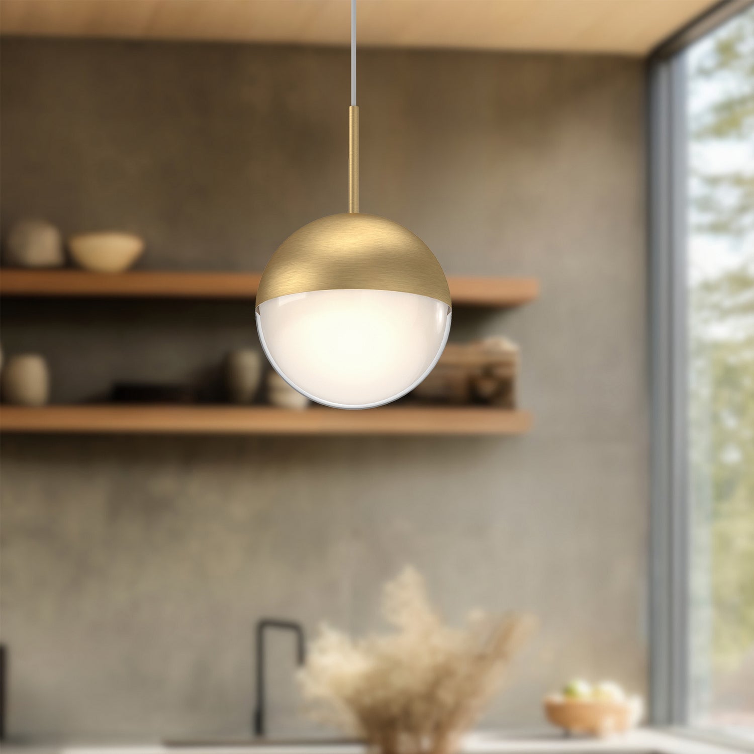 Kuzco Lighting - 402801BG-LED - LED Pendant - Pluto - Brushed Gold