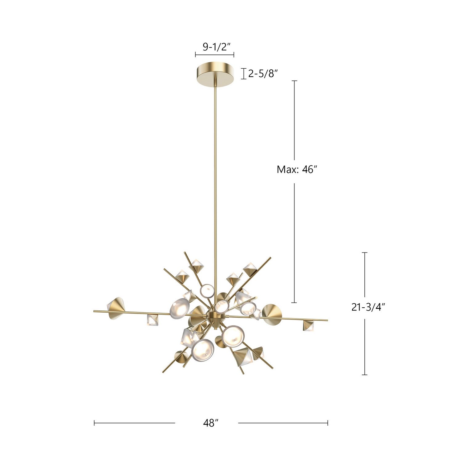 Kuzco Lighting - CH50848-BG - LED Pendant - Geode - Brushed Gold