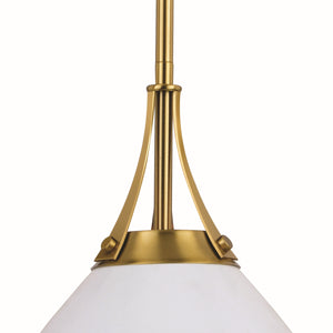 Vaxcel - P0369 - One Light Pendant - Dayna - Satin Brass and Glossy White with Matte White