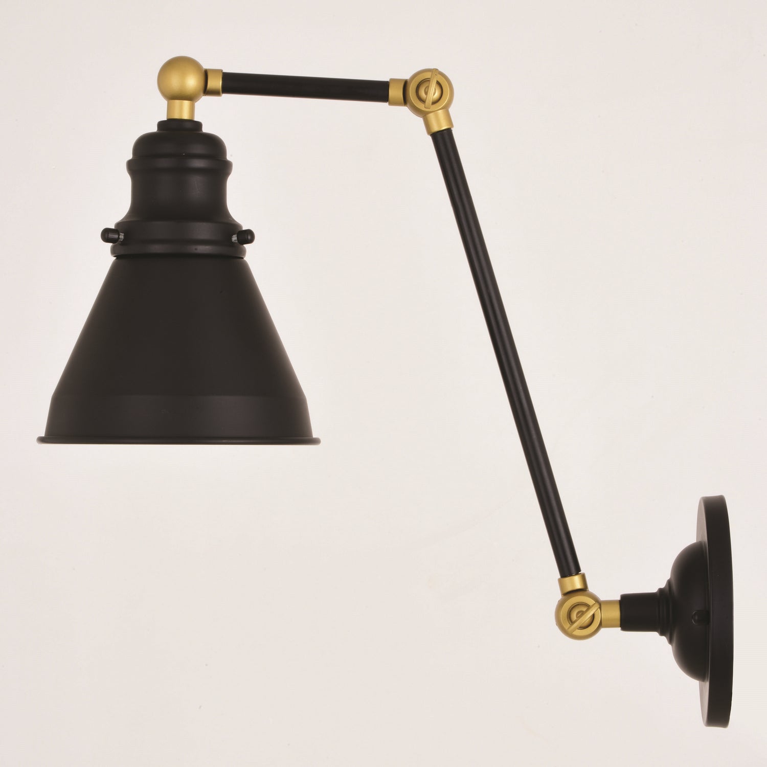 Vaxcel - W0400 - One Light Swing Arm Wall Light - Alexis - Oil Rubbed Bronze and Satin Gold