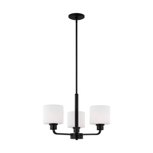 Generation Lighting. - 3128803EN3-112 - Three Light Chandelier - Canfield - Midnight Black