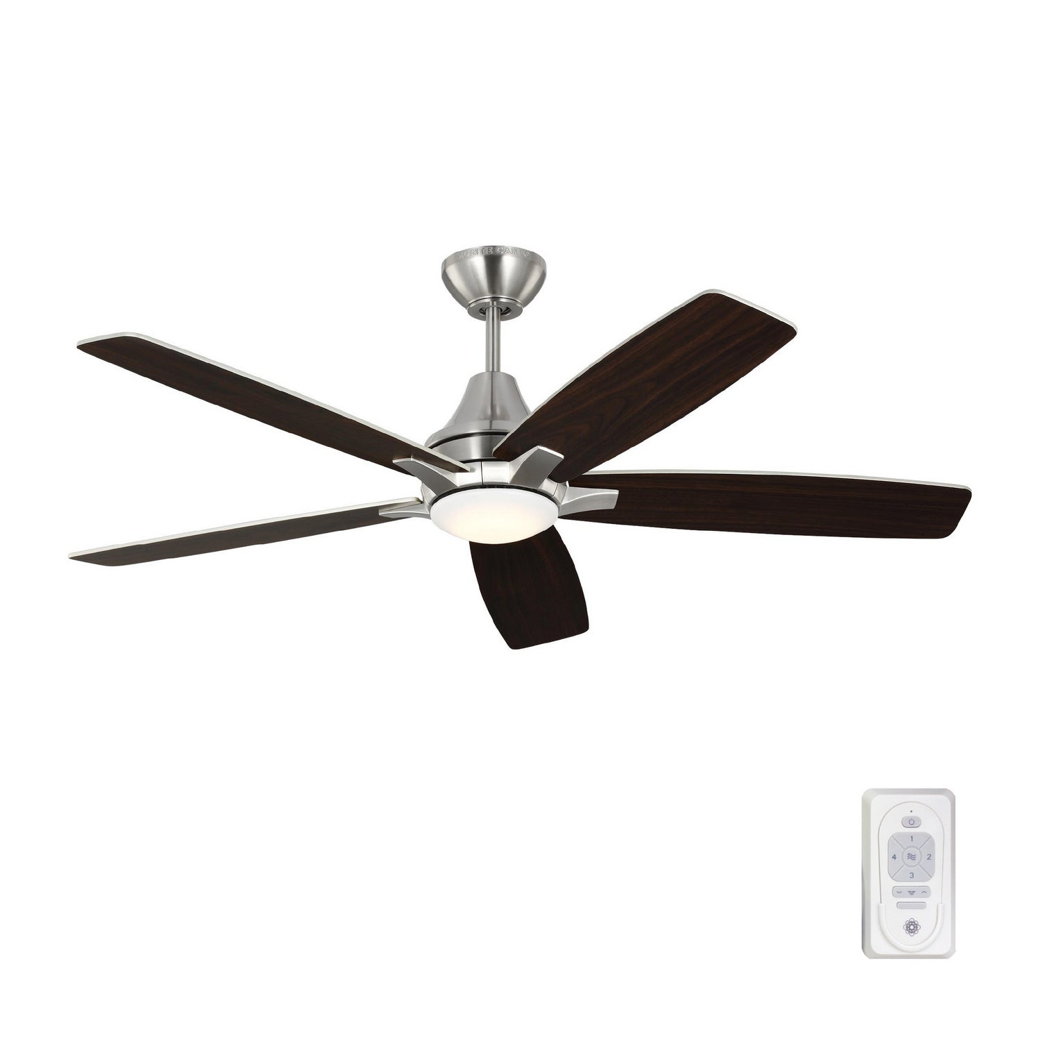 Generation Lighting. - 5LWDR52BSD - 52"Ceiling Fan - Lowden - Brushed Steel