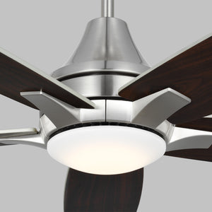 Generation Lighting. - 5LWDR52BSD - 52"Ceiling Fan - Lowden - Brushed Steel