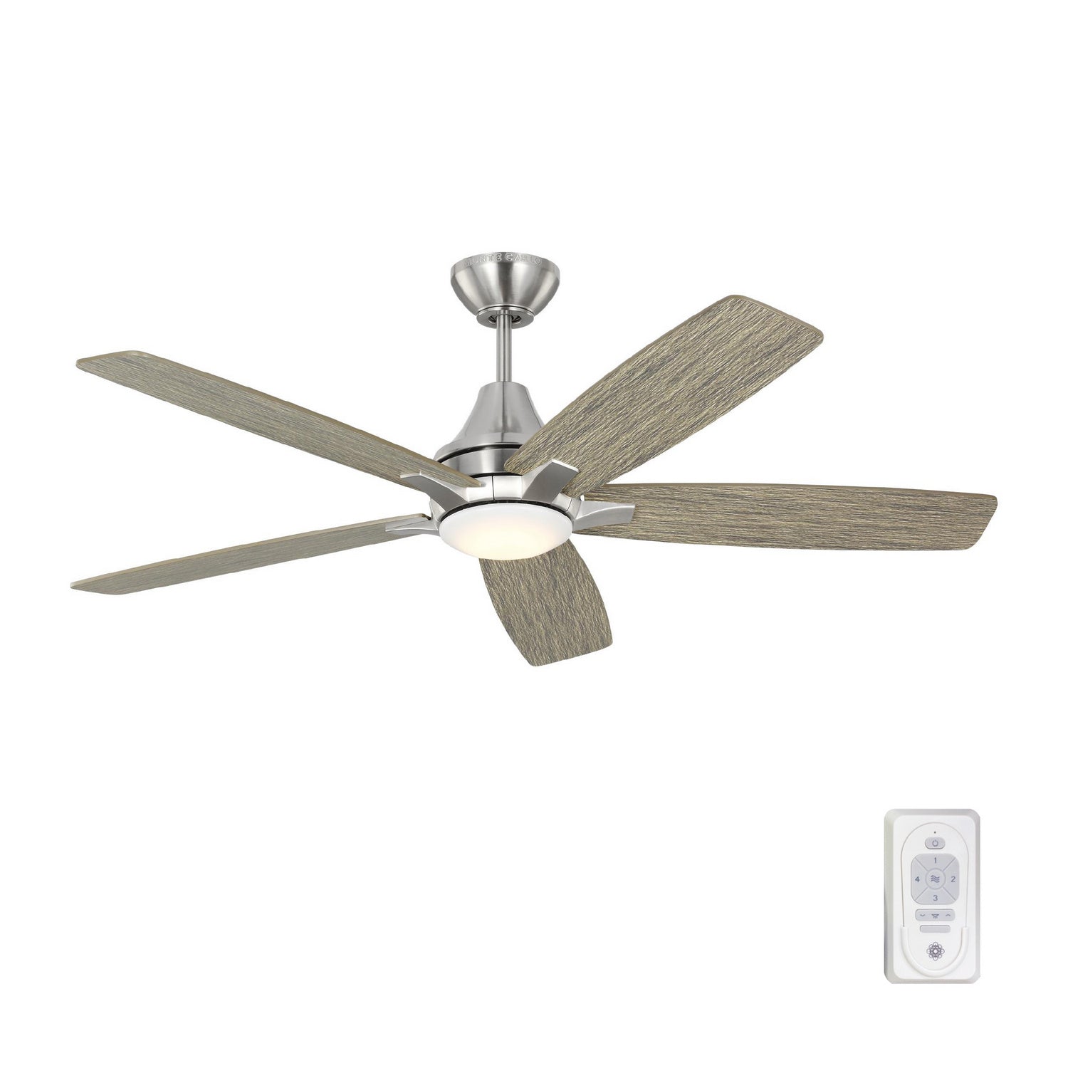 Generation Lighting. - 5LWDR52BSLGD - 52"Ceiling Fan - Lowden - Brushed Steel