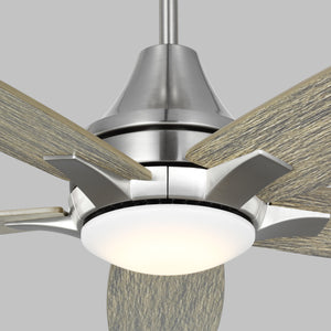 Generation Lighting. - 5LWDR52BSLGD - 52"Ceiling Fan - Lowden - Brushed Steel