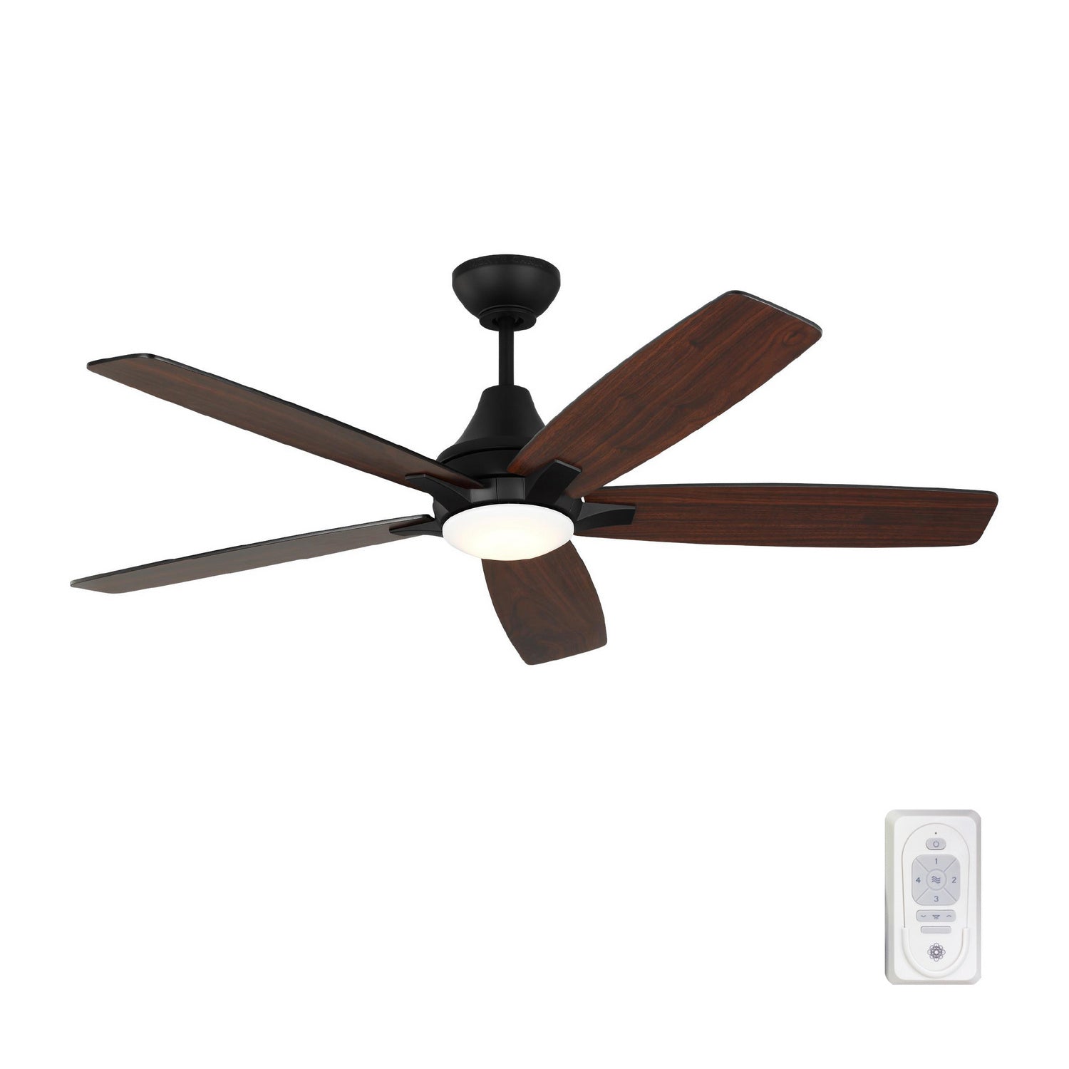 Generation Lighting. - 5LWDR52MBKD - 52"Ceiling Fan - Lowden - Midnight Black