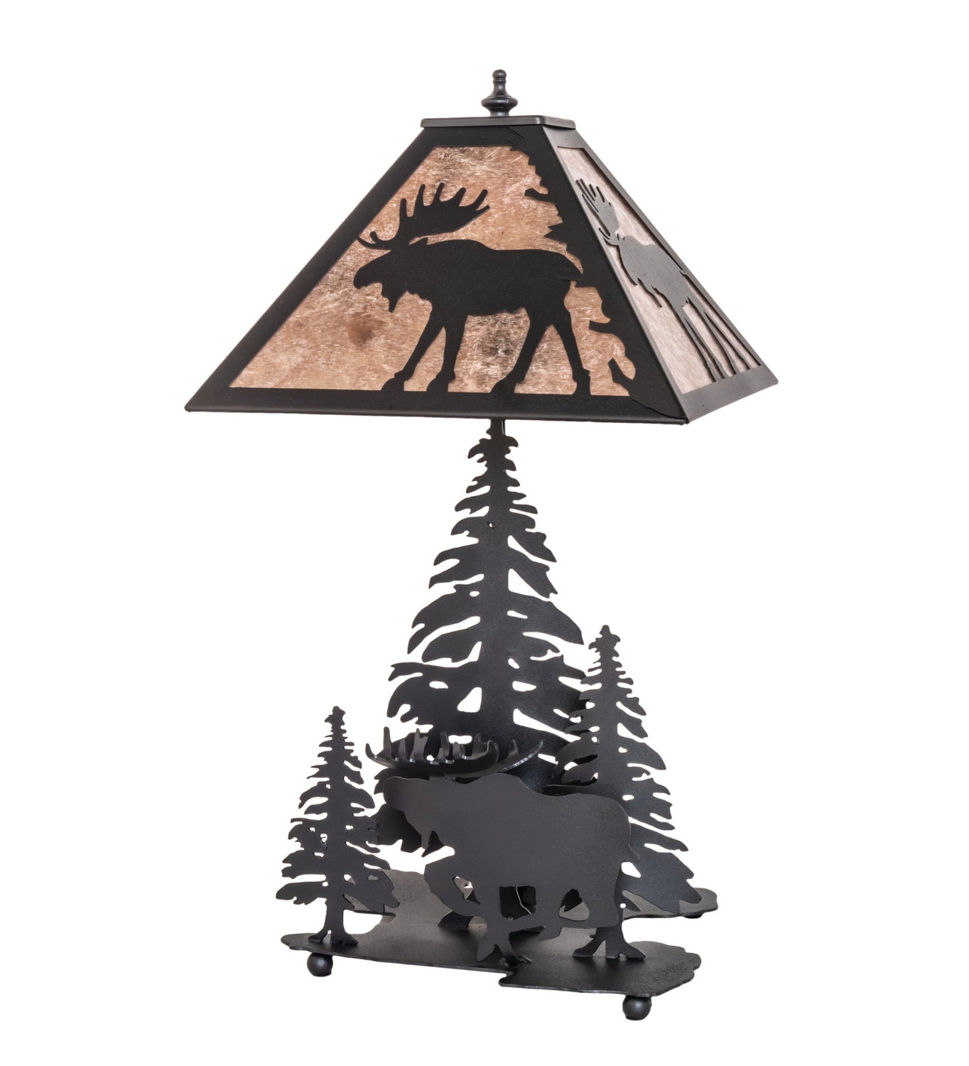 Meyda Tiffany - 102984 - One Light Table Lamp - Moose On The Loose - Black Metal