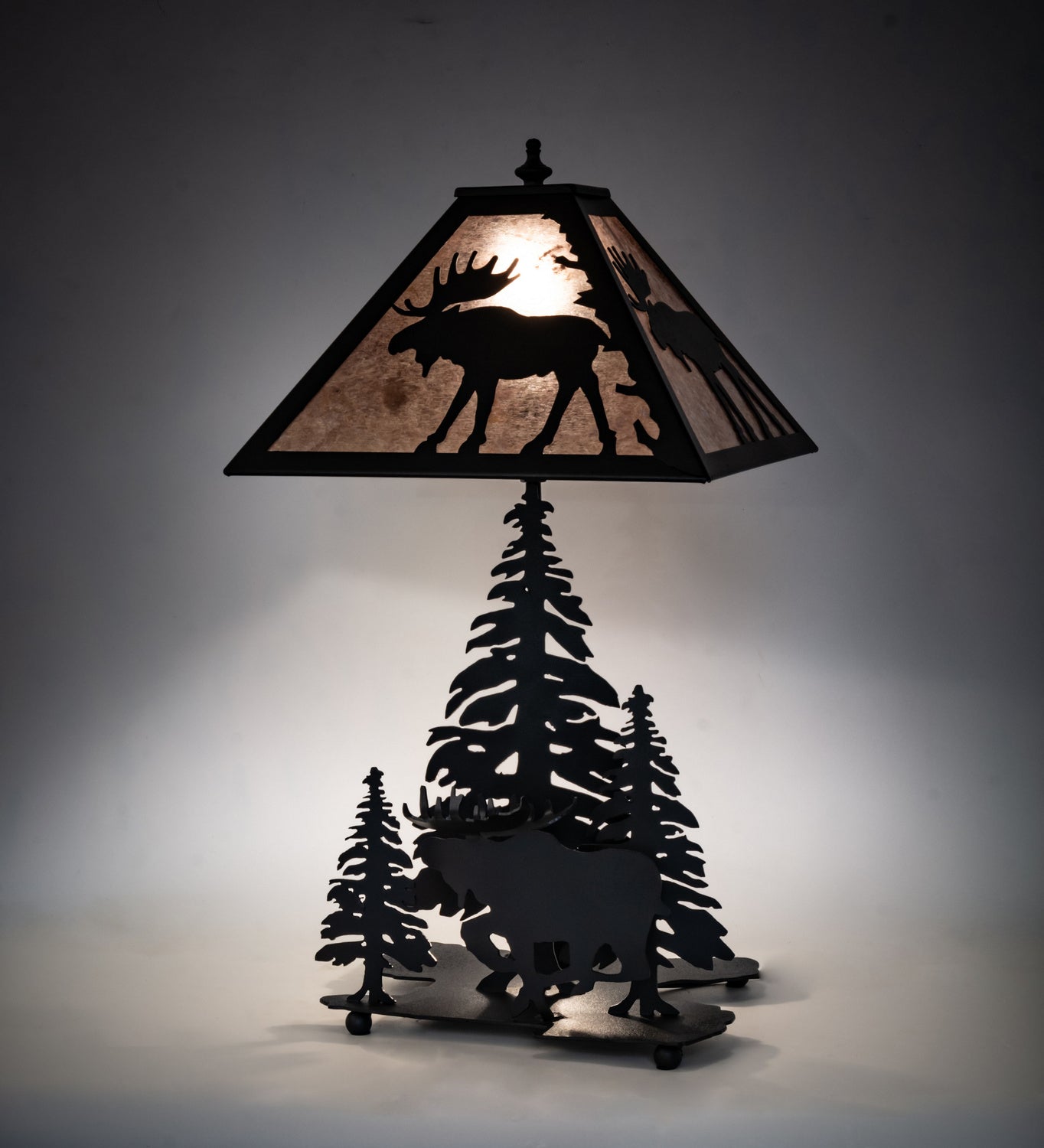 Meyda Tiffany - 102984 - One Light Table Lamp - Moose On The Loose - Black Metal